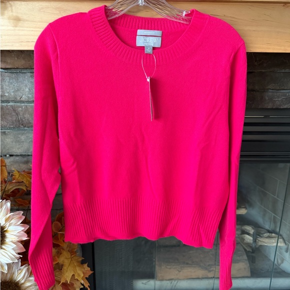 J. Crew Sweaters - NWT!!  J. Crew Women's Shrunken Cropped Cashmere Berry Pink Sweater Sz Medium